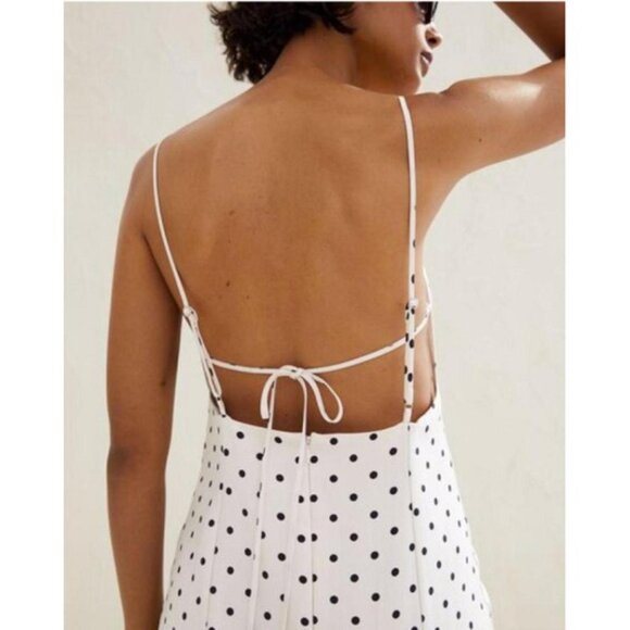 H&M POLKA DOT BACKLESS LYOCELL BLEND DRESS size S - Picture 1 of 7
